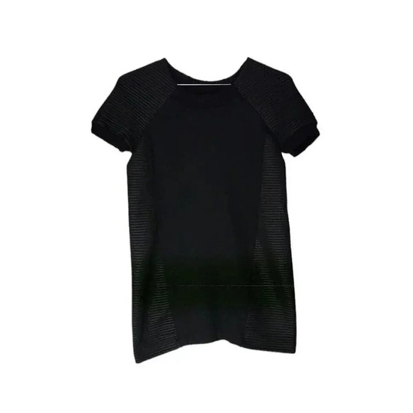 Fabletics Women's Size S Brenna Black Short Sleeves Quilted Sweater Mini Dress - Picture 3 of 10